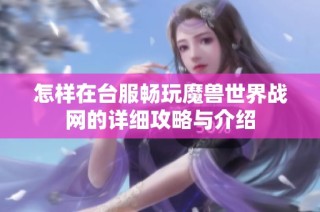 怎样在台服畅玩魔兽世界战网的详细攻略与介绍