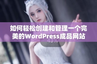 如何轻松创建和管理一个完美的WordPress成品网站