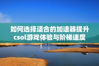 如何选择适合的加速器提升csol游戏体验与阶梯速度