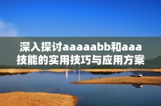 深入探讨aaaaabb和aaa技能的实用技巧与应用方案