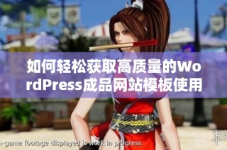 如何轻松获取高质量的WordPress成品网站模板使用技巧