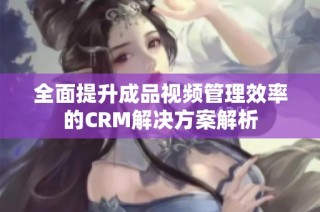 全面提升成品视频管理效率的CRM解决方案解析