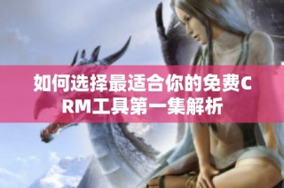 如何选择最适合你的免费CRM工具第一集解析