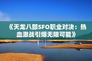 《天龙八部SFO职业对决：热血激战引爆无限可能》