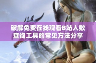 破解免费在线观看B站人数查询工具的常见方法分享