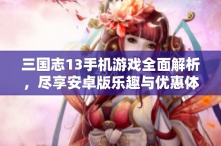 三国志13手机游戏全面解析，尽享安卓版乐趣与优惠体验