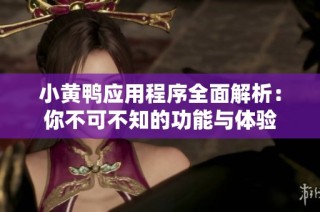 小黄鸭应用程序全面解析：你不可不知的功能与体验