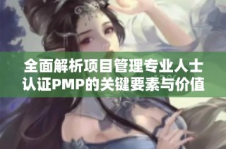 全面解析项目管理专业人士认证PMP的关键要素与价值