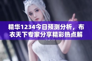 精华1234今日预测分析，布衣天下专家分享精彩热点解析