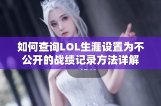 如何查询LOL生涯设置为不公开的战绩记录方法详解
