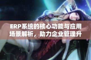 ERP系统的核心功能与应用场景解析，助力企业管理升级