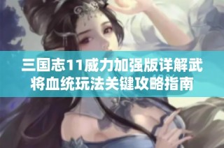 三国志11威力加强版详解武将血统玩法关键攻略指南