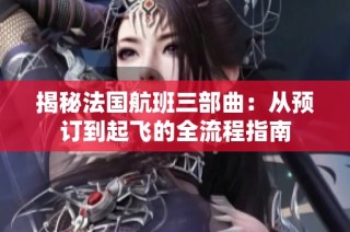 揭秘法国航班三部曲：从预订到起飞的全流程指南