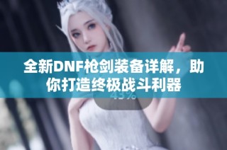 全新DNF枪剑装备详解，助你打造终极战斗利器