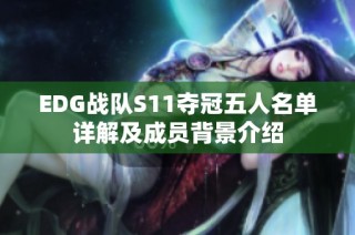 EDG战队S11夺冠五人名单详解及成员背景介绍