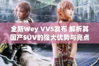 全新Wey VV5发布 解析其国产SUV的强大优势与亮点