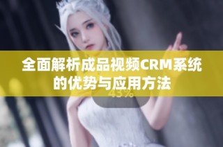 全面解析成品视频CRM系统的优势与应用方法