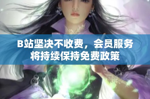 B站坚决不收费，会员服务将持续保持免费政策