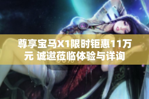 尊享宝马X1限时钜惠11万元 诚邀莅临体验与详询