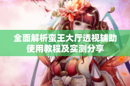 全面解析蛮王大厅透视辅助使用教程及实测分享