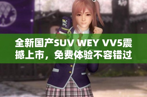 全新国产SUV WEY VV5震撼上市，免费体验不容错过