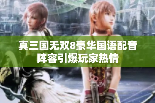 真三国无双8豪华国语配音阵容引爆玩家热情