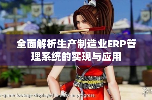 全面解析生产制造业ERP管理系统的实现与应用