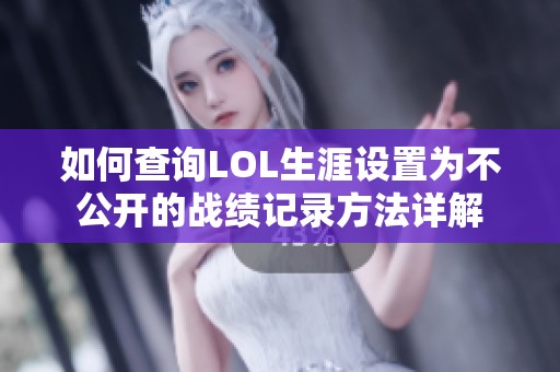 如何查询LOL生涯设置为不公开的战绩记录方法详解