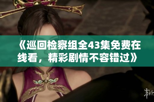 《巡回检察组全43集免费在线看，精彩剧情不容错过》