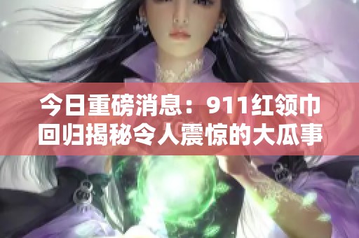 今日重磅消息：911红领巾回归揭秘令人震惊的大瓜事件