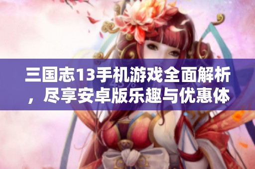 三国志13手机游戏全面解析，尽享安卓版乐趣与优惠体验
