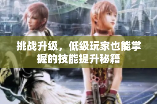 挑战升级，低级玩家也能掌握的技能提升秘籍