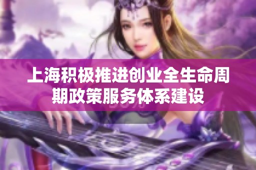 上海积极推进创业全生命周期政策服务体系建设