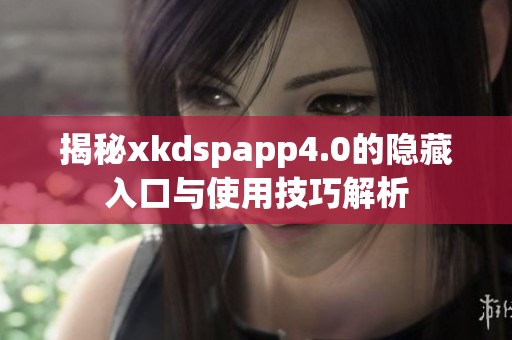 揭秘xkdspapp4.0的隐藏入口与使用技巧解析