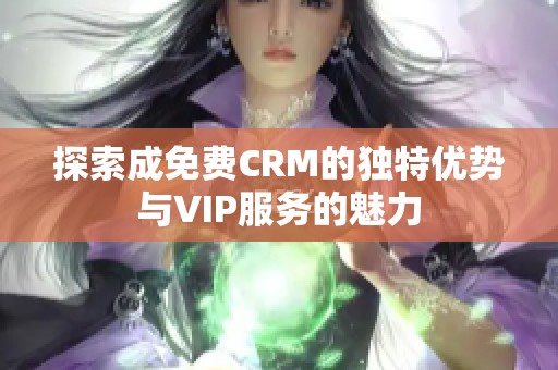 探索成免费CRM的独特优势与VIP服务的魅力