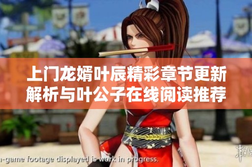 上门龙婿叶辰精彩章节更新解析与叶公子在线阅读推荐