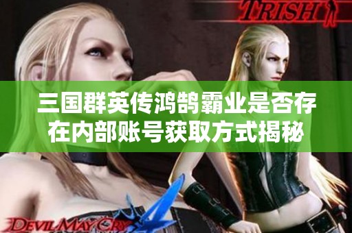 三国群英传鸿鹄霸业是否存在内部账号获取方式揭秘