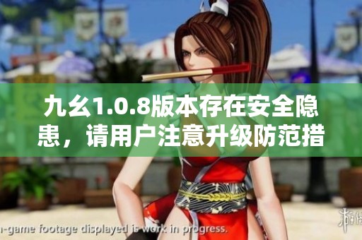 九幺1.0.8版本存在安全隐患，请用户注意升级防范措施